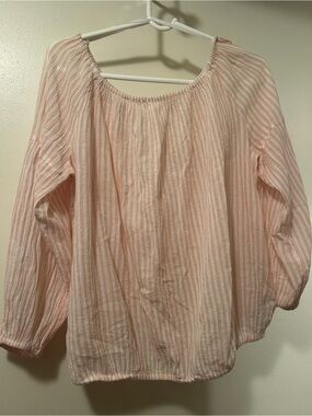 GAP Light Pink Striped Peasant Tunic